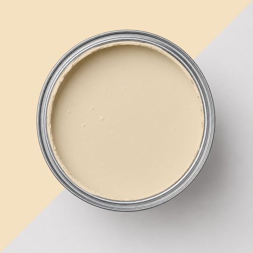 Geöffnete Farbdose mit Farbe "Aprilschimmer"