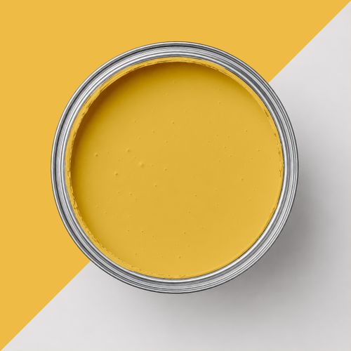 Geöffnete Farbdose mit Farbe "Goldene Stunde"
