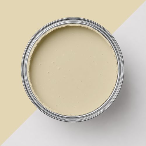 Geöffnete Farbdose mit Farbe "Honigschleier"