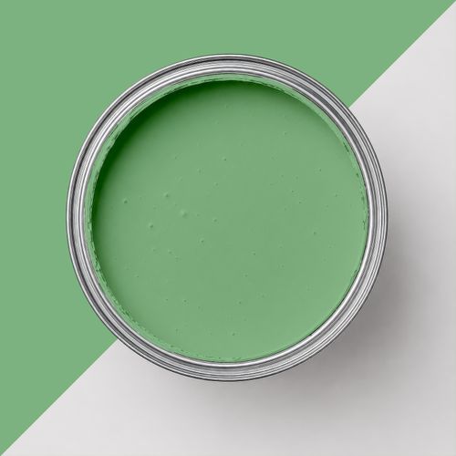 Geöffnete Farbdose mit Farbe "Limettengrün"