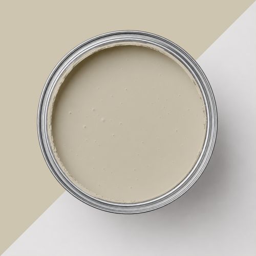 Geöffnete Farbdose mit Farbe "Morgentau"