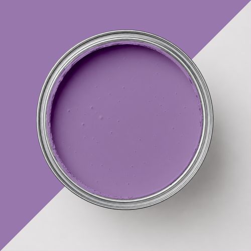 Geöffnete Farbdose mit Farbe "Orchidee"