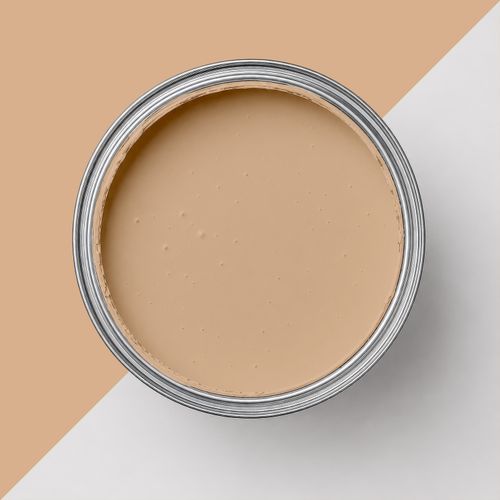 Geöffnete Farbdose mit Farbe "Sanddüne"