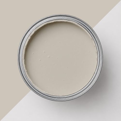 Geöffnete Farbdose mit Farbe "Sanftes Leinen"